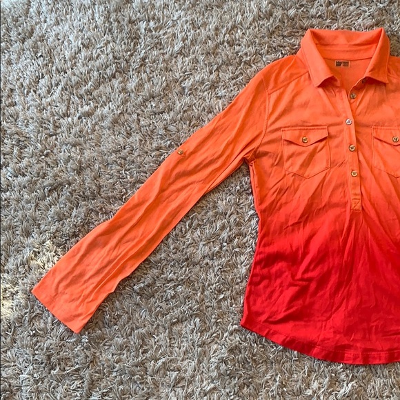 MARMOT Ombré Long Sleeve 1/2 Button Down Top - Picture 3 of 12